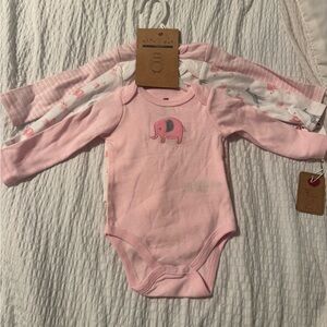 3 pack Pink Baby Bodysuits